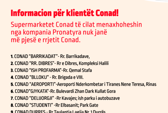 Informacion për të gjithë klientët Conad!