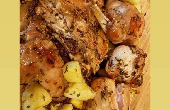 Mish lepuri me patate furre dhe mix erëzash