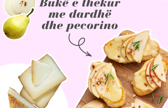 Bukë me dardhë dhe djathë pecorino