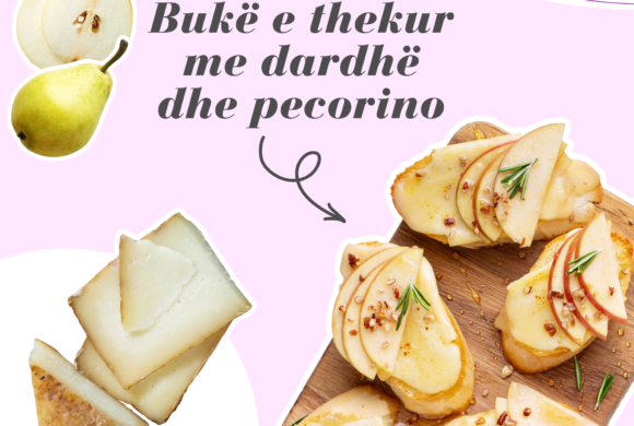 Bukë me dardhë dhe djathë pecorino