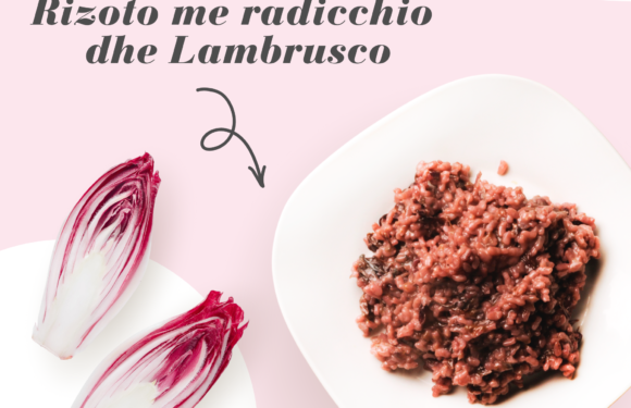 Rizoto me radicchio dhe Lambrusco